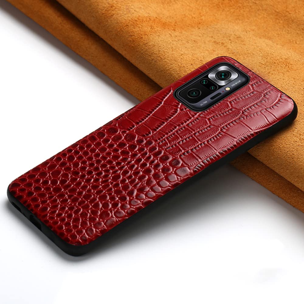 Crocodile Print Leather Case for Xiaomi Note 10 Pro Note 9 8 11 Pro 9T 9 Cover for Redmi Mi 11T 11 Lite 10T Poco X3 Pro F3 GT M3 M4 Pro,red,for Redmi Note 10S