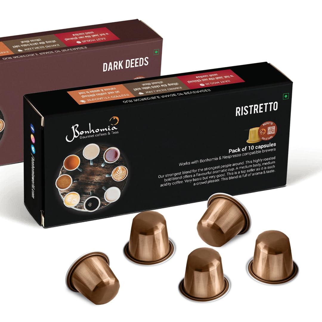 Bonhomia Espresso Dark Roast Coffee Combo - Dark Deeds & Ristretto (40-Count) | Nespresso Compatible Aluminum Capsules | Premium AAA Grade Beans (B07CB9FP8H) Amazon Price History, Amazon Price Tracker
