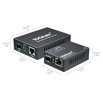 ipolex Gigabit Multi-Mode LC Fiber to Ethernet Media Converter | Includes A SFP SX Module, MMF, up to 550-m | 10/100/1000M RJ45 to 1000Base-SX SFP | Mini Size 2.71''*1.96''*0.98'' | Plug and Play