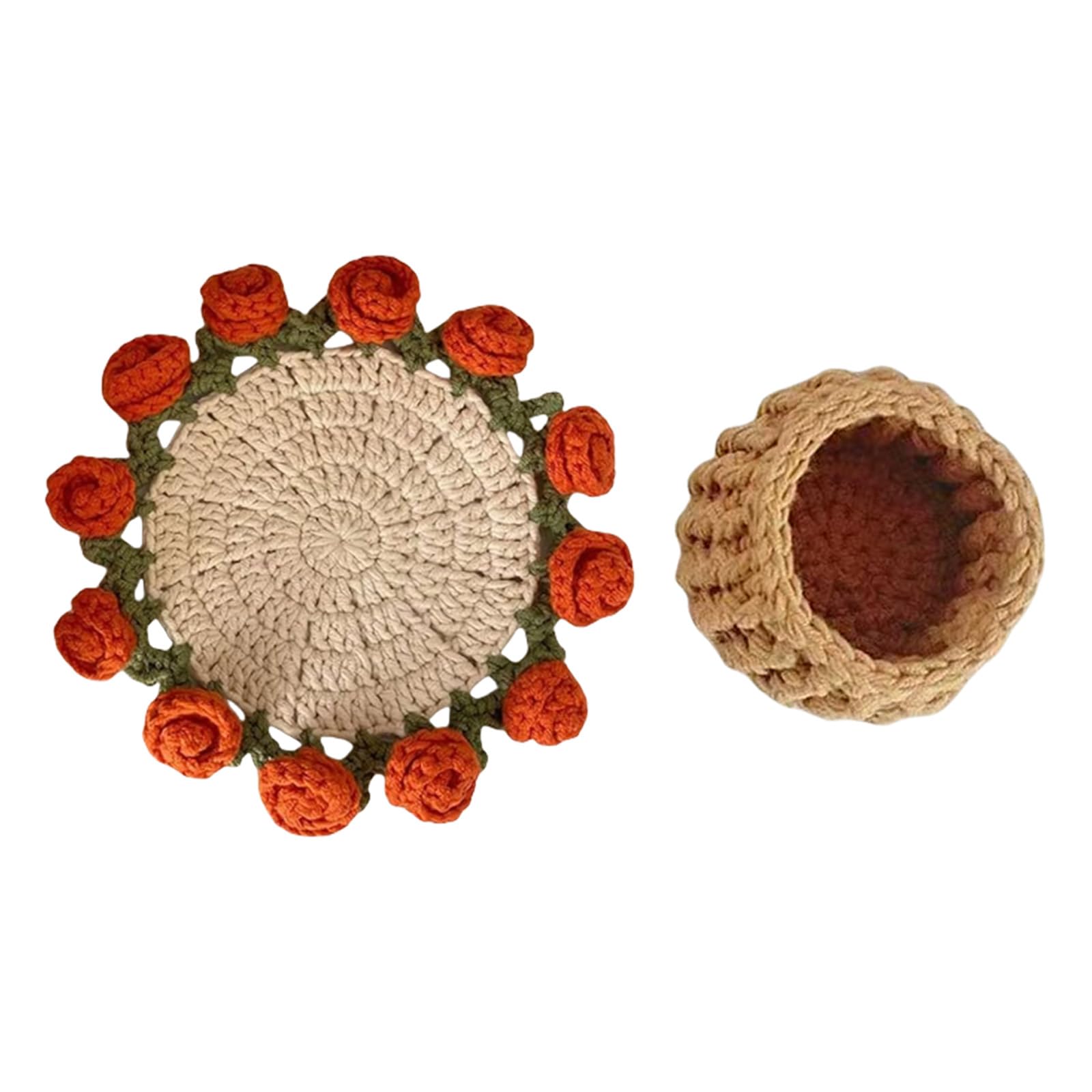 Coasters Crochet Kits Starter Rose Bouquet for Craft Lovers Rose Bouquet