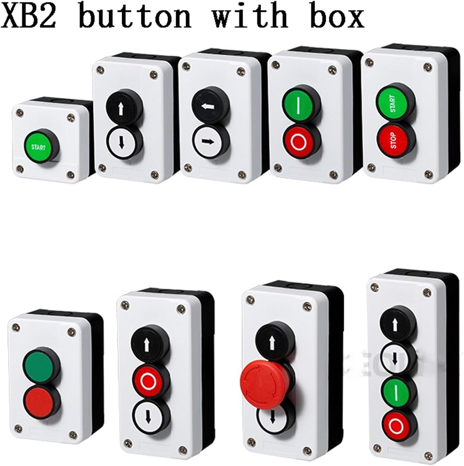 Arrow Symbol indicating Start and Stop self-Recovery Waterproof Button Switch Emergency Stop Industrial Hand-held Control Box(45658)