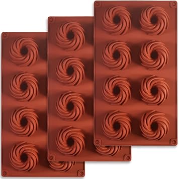 ionEgg Silicone Vortex Mold for Making Chocolate, Candy, Pudding, Cookies, Pack of 3