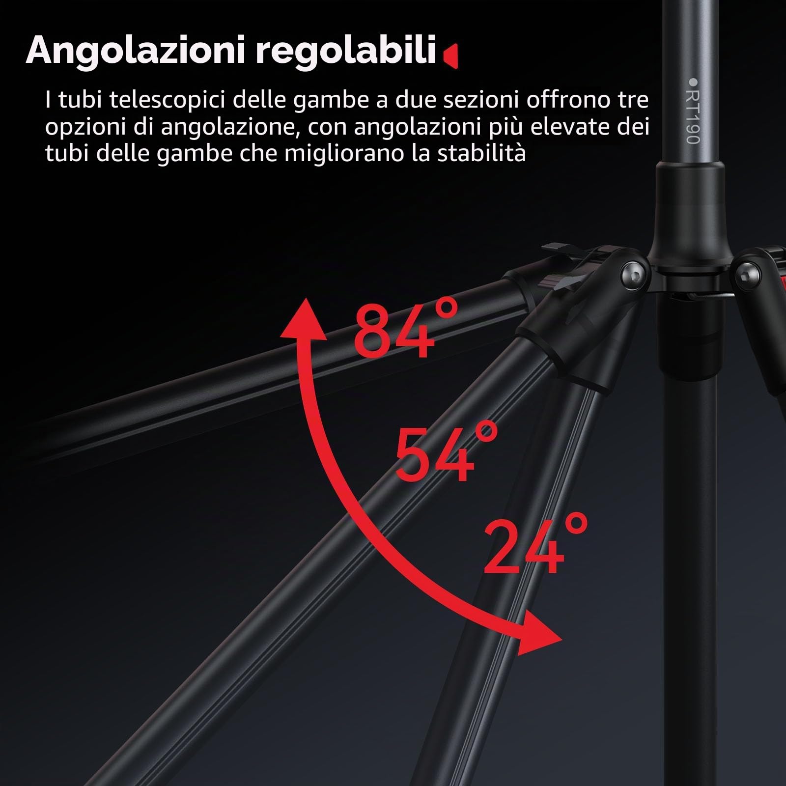 SMALLRIG Supporto per Luci da 74,8"/190 cm, Treppiede Compatto per Torce, Luce ad Anello, Luci Video LED/RGB, Luce COB, Supporto per Illuminazione Pieghevole e Regolabile, Dimensioni 16,9"/43 cm -5475