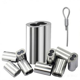 25Pcs 1/4" 6mm Aluminum Crimping Loop Sleeve