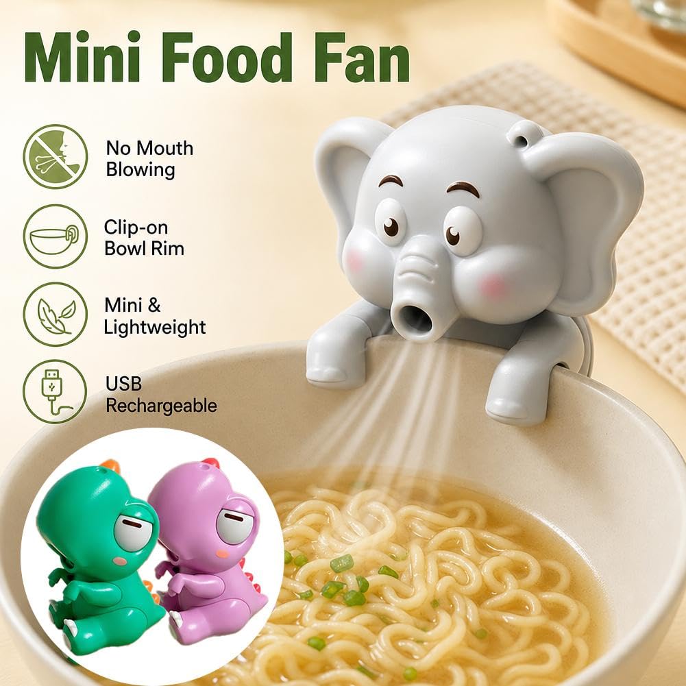 Mini-Ventilator zum Anklippen von Speisen und Getränken | Freihändiger Lebensmittelkühler für heiße Suppe, Kaffee, Tee, Nudeln | niedliches Panda-Design