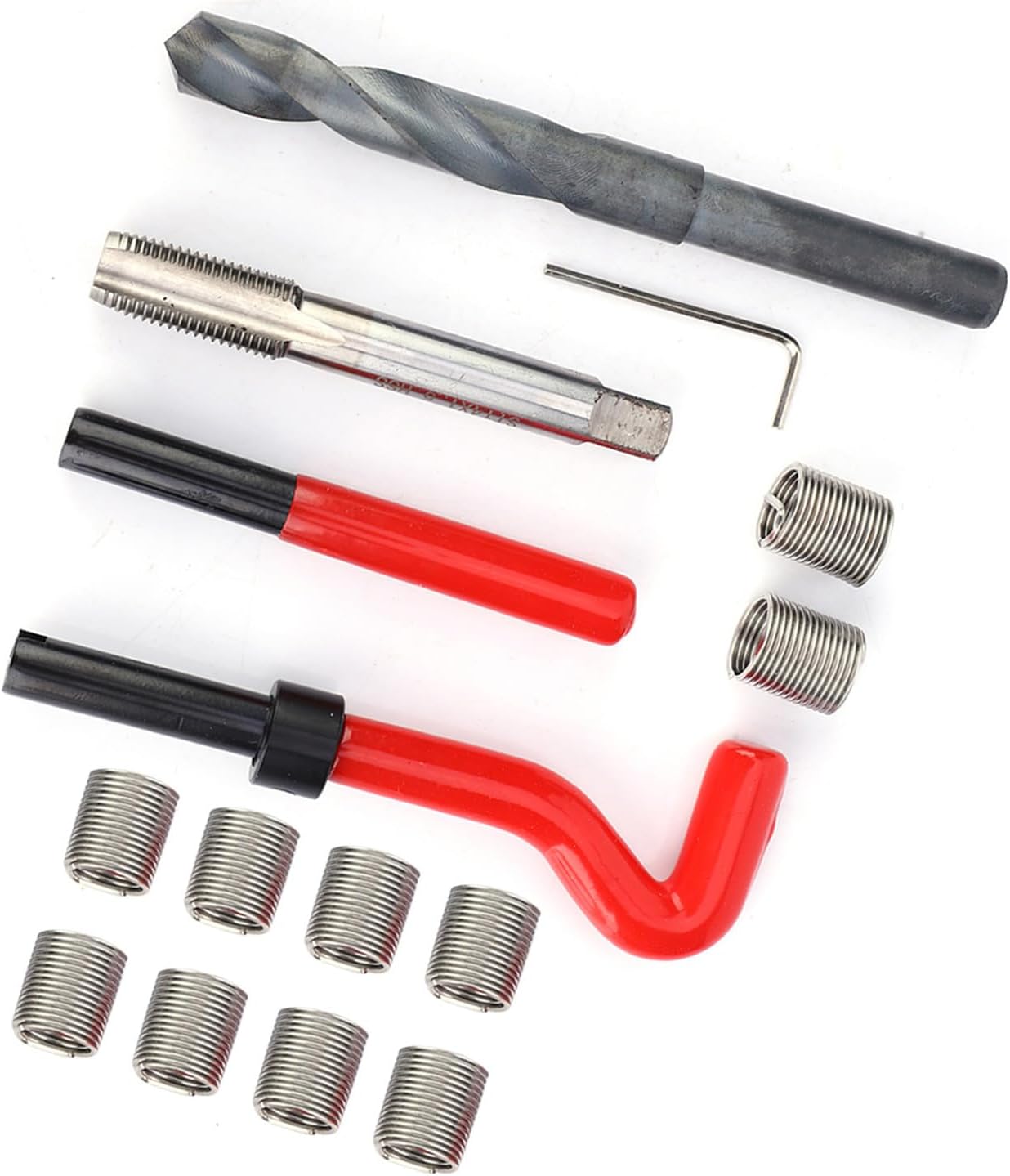 M14x1.5 Thread Inserts Kit, Stainless Steel 15 Pcs Thread Repair Set -, High Precision, Ideal for Metric Thread Repair and Conversion