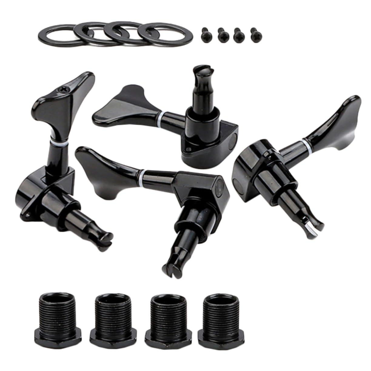 ibasenice 4pcs Bass Tuners Tuning Pegs Machine Heads Bass String Tuning Key Musical Instrument Tuning Key Easy to Cle