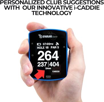 Swami KISS 2.0 Handheld Golf GPS Ragnefinder with Integrated Magnets - Blue