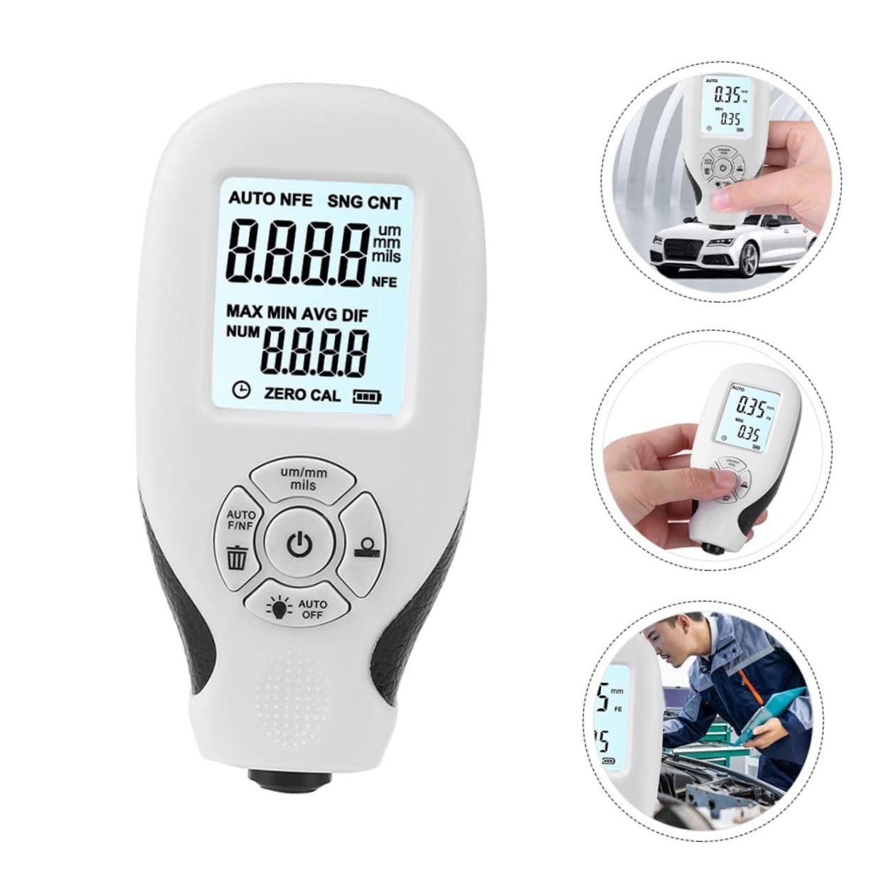 Ciieeo Portable Digital Thickness Gauge Automotive Paint Coating Tester for Non Destructive Measurement Compact and Lightweight Design for Easy Carrying Garages and