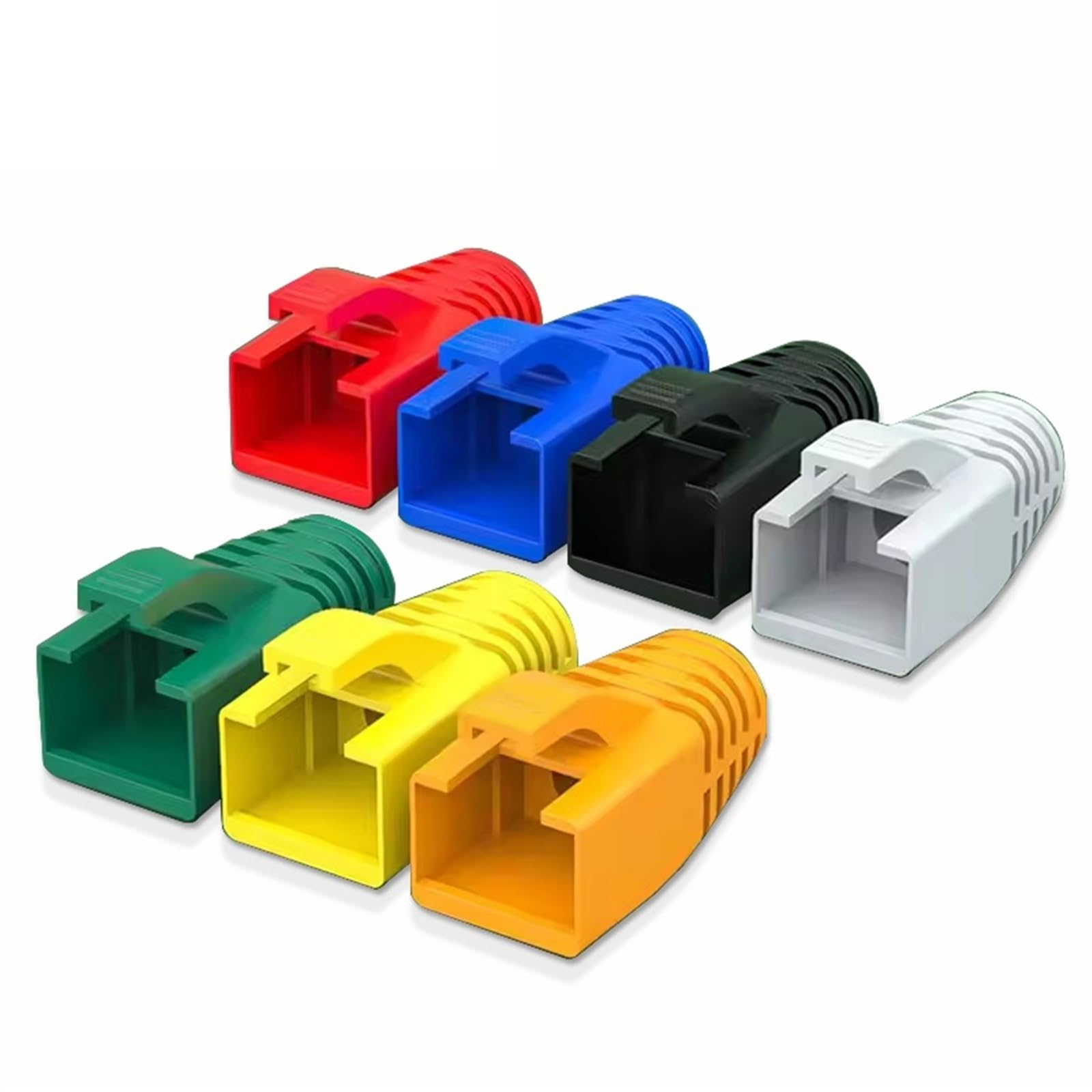 Osłony wtyczek kablowych RJ45, 150 szt., osłony odciążające złącza sieciowe Ethernet(Black,OD 7.5mm)