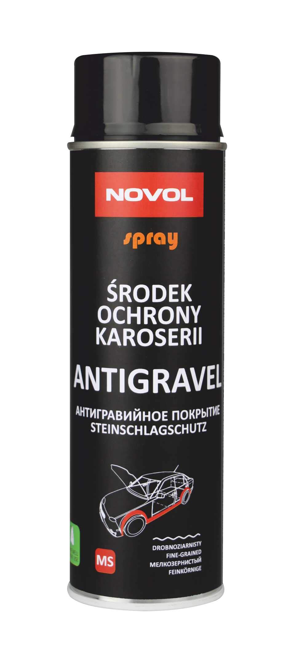 Novol Spray Antigravel Aerosol Black 500ml - Autobody Refinish Car Paint Automotive Repair Professionals & DIY