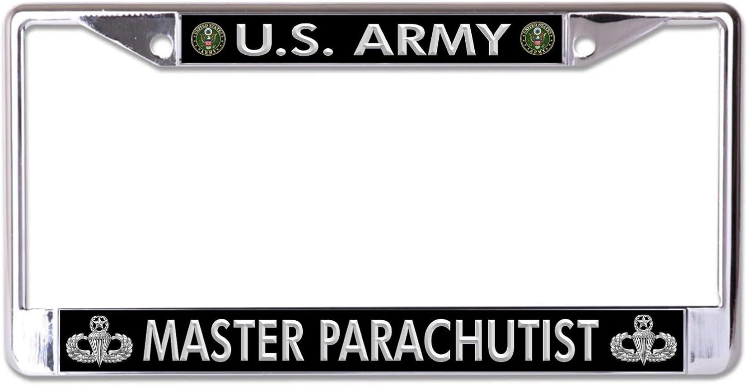 U.S. Army Master Parachutist Chrome License Plate Frame
