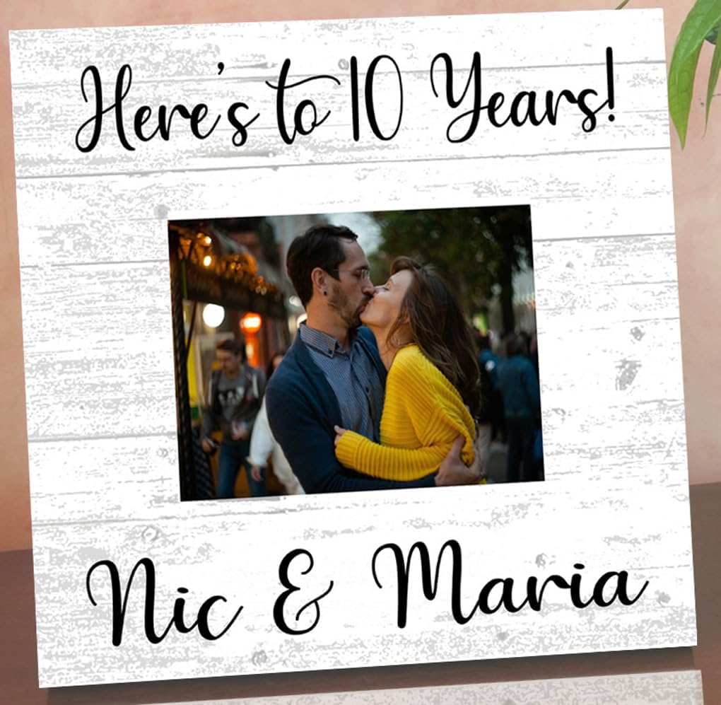 Broad Bay Anniversary Frame Alternative - Personalized Anniversary By Year Gift - Upload Picture or Photo - with Customized Names (Anniversary By Year)