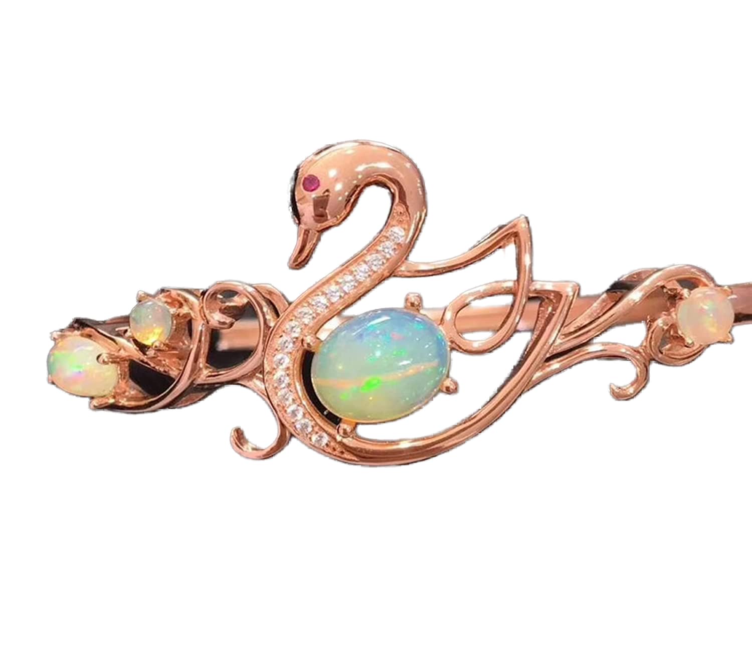 Brazalete de ópalo de moda pulsera de plata 925 para mujer 5