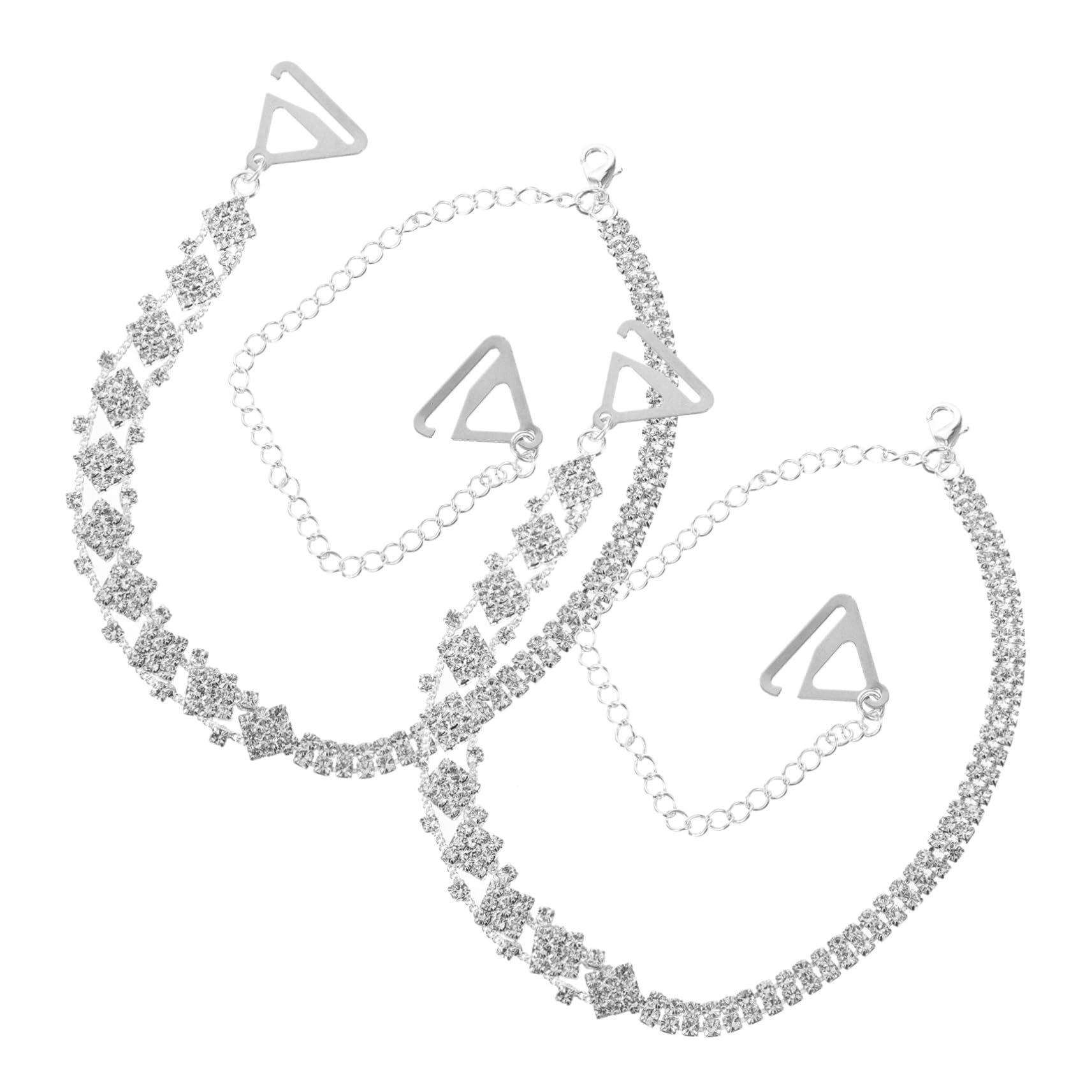 10piezas Sujetadores De Ropa Straps De Rhinestone Ajustables y Decorativos Perfectos Para Vestidos De Fiesta y Novia Material