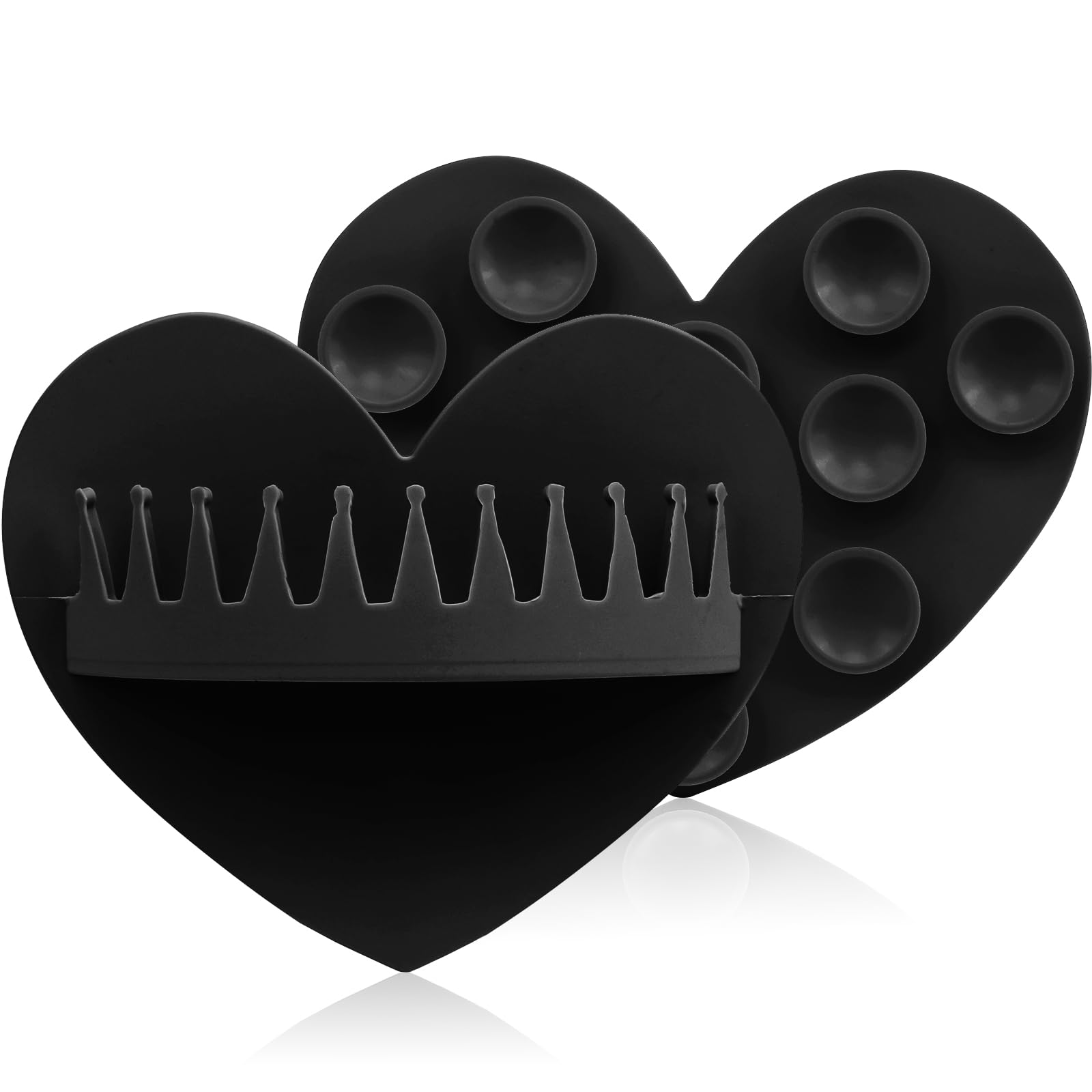 Photo 1 of 2PCS Shower Hair Catcher, Silicone Heart Shape Wall-Mount Suction Hair Collector, Hair Trap for Shower Drain, Reusable Shower Wall Hair Catcher, Hair Grabber for Bath & Shower (Black)