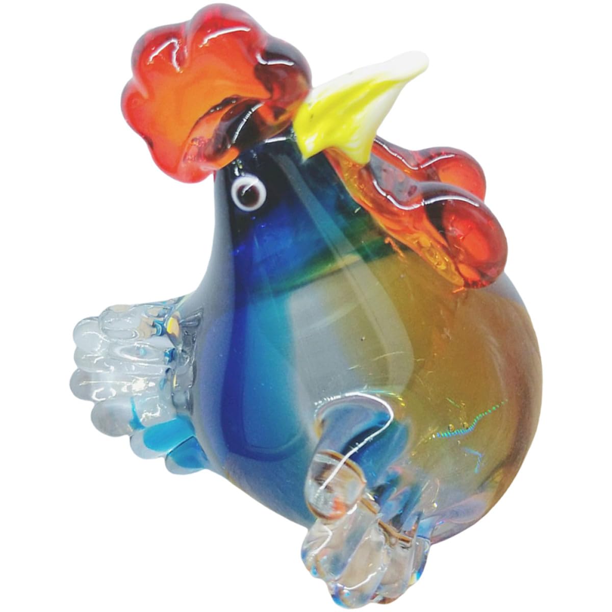 Coq en verre artisanal figurine aux détails fins pour décoration élégante bureau