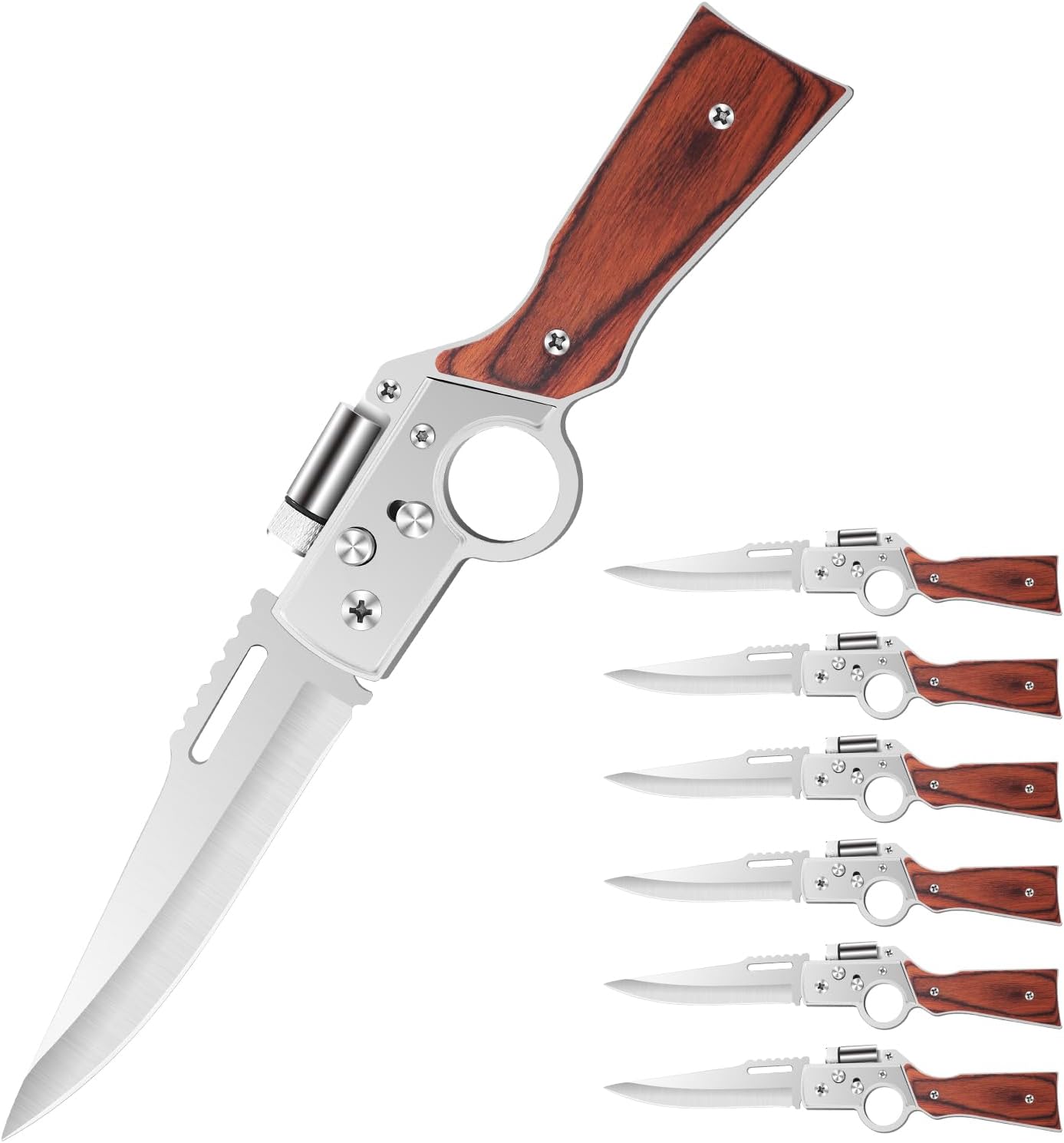 Tactical Folding Pocket Knife,6-Pack, AK47 Model, EDC Device for Tenting, Searching, Survival, Out of doors Actions(6)