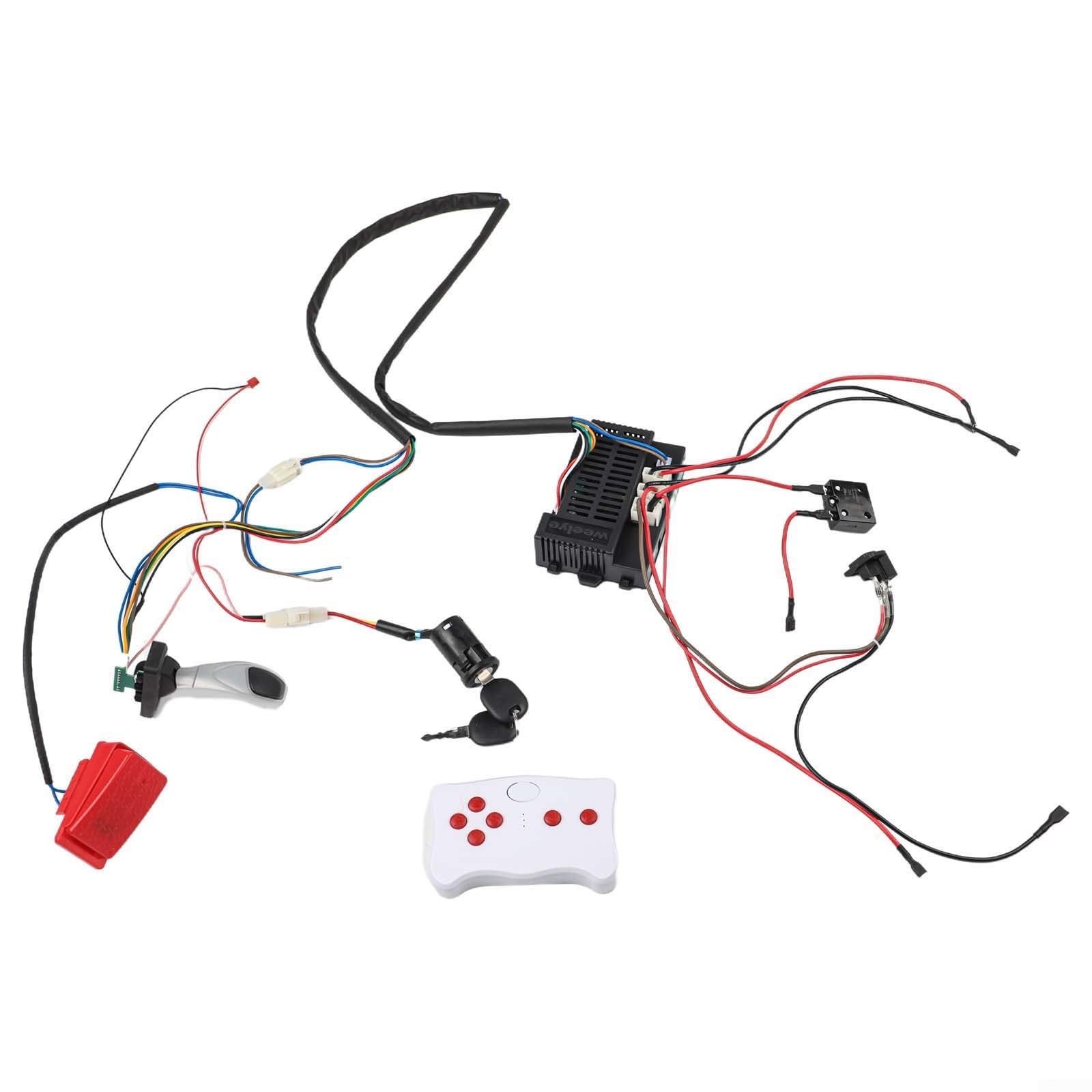 Feegow 6V/12V/24V Kids Electric Vehicle Wire and Switch Kit with Remote Control, 2.4G Wire Switch Receiver RC Kit Compatible with RX18/RX23/RX37(RX30-24V B)