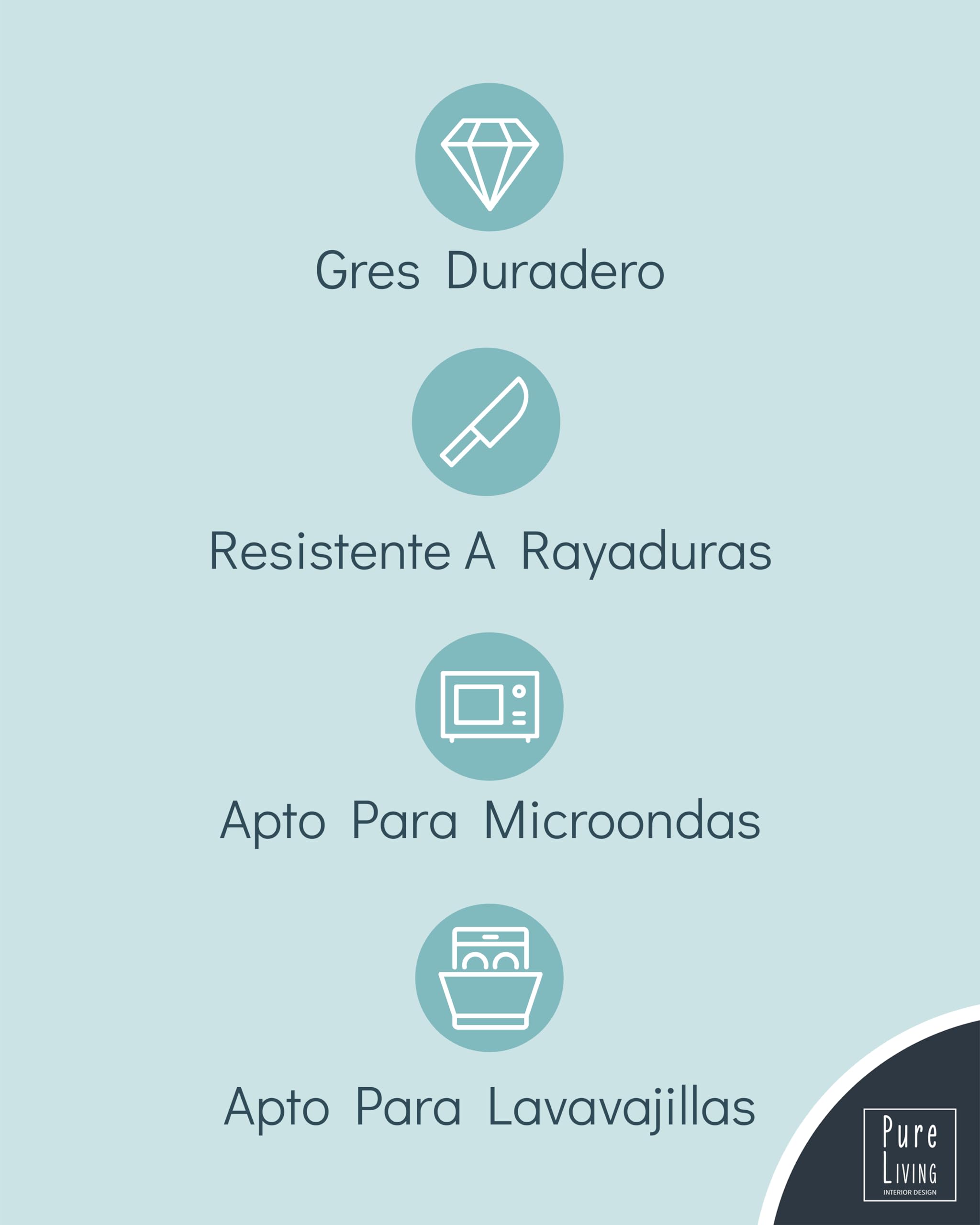 Vajillas Completas de Piedra Negra para 6 Personas -Estilo Urbano Moderno - Juego de Platos de 18 Piezas - Aptos para Lavavajillas y Microondas - Vajilla Negra Mate -Set de Platos Elegante y Funcional
