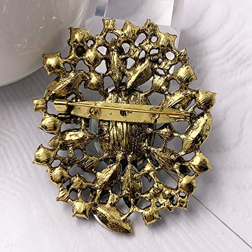 Image of Flower Brooch Pin Costume Jewelry Accessory Gold Tone