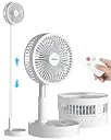 AICase Stand Fan,Folding Portable Telescopic Floor/USB Desk Fan with 10800mAh Rechargeable Battery,4 Speeds Super Quiet Adjustable Height and Head Great for Office Home Outdoor Camping-White gallery image