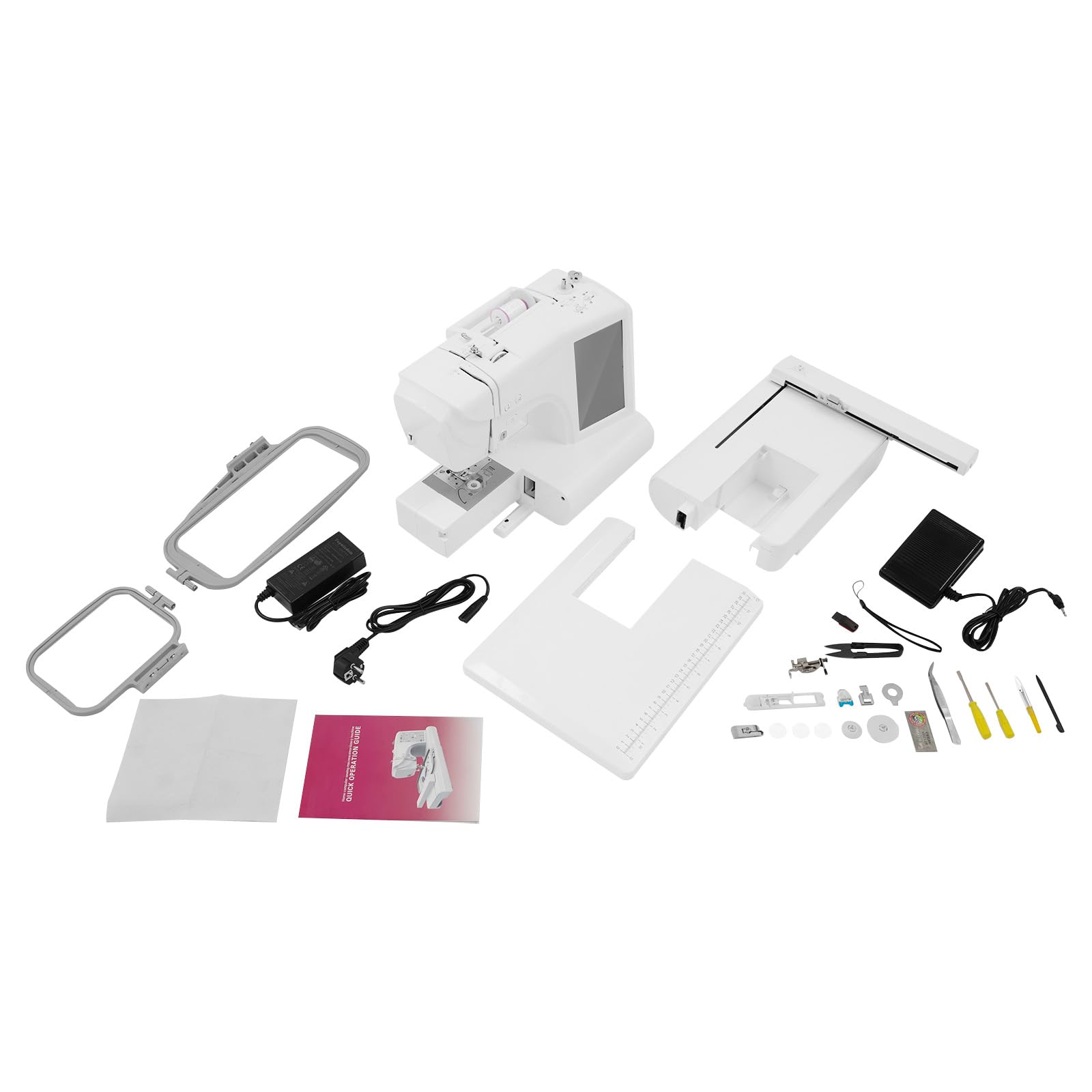 Macchina da ricamo touch screen da 7 pollici, controllata al computer, 700 design integrati, macchina da cucire e ricamo con porta USB, macchina da cucire per principianti, fai da te