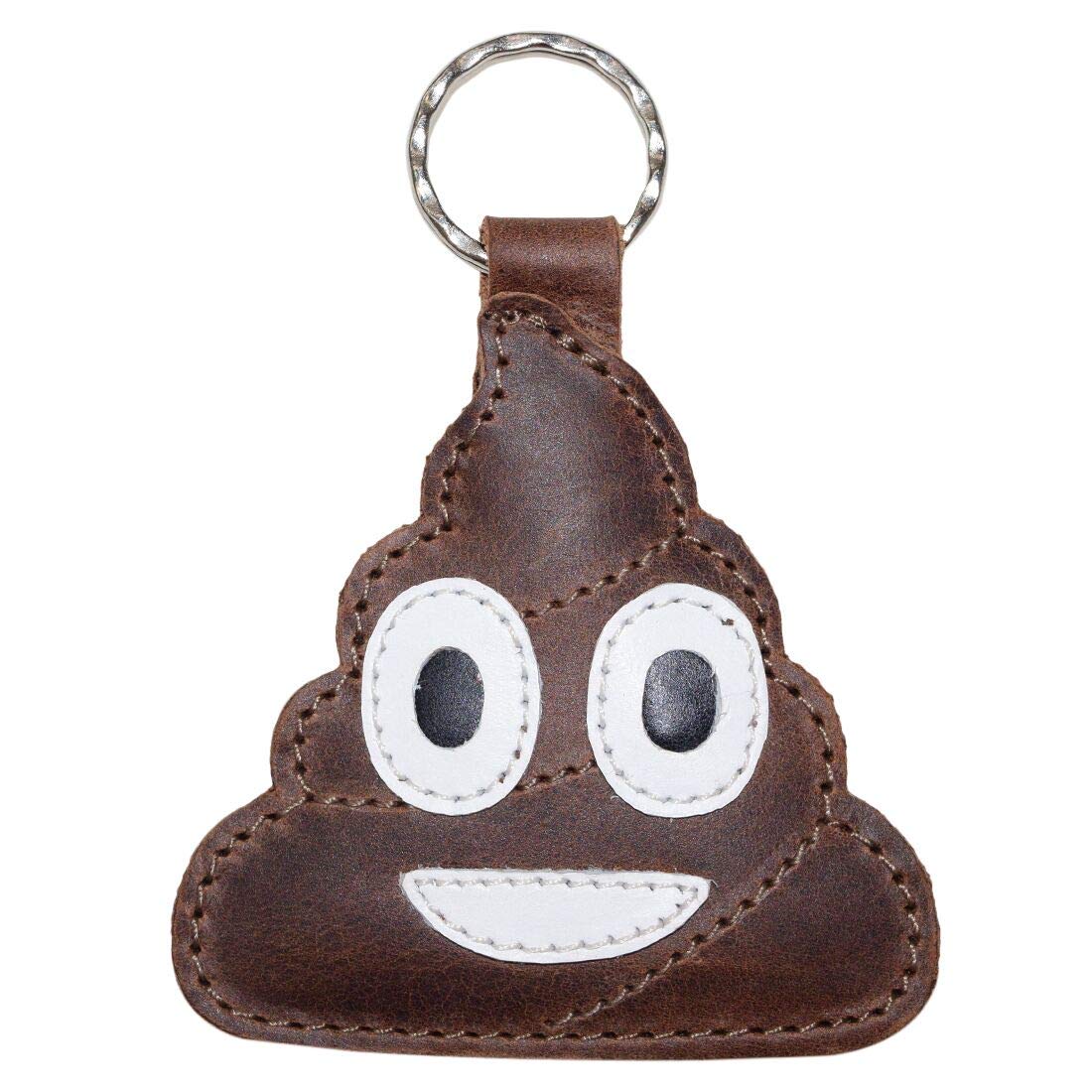 Hide & DrinkPoop Emoji Leather Keychain/Key Ring/Holder/Cute Gifts/Accessories, Handmade Includes 101 Year Warranty :: Bourbon Brown