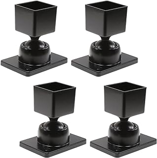 Plum Fittings 1" x 1" Adjustable Swivel Ball Bracket Aluminum Fence - Residential Rail Mounts | Black | Pack of 4