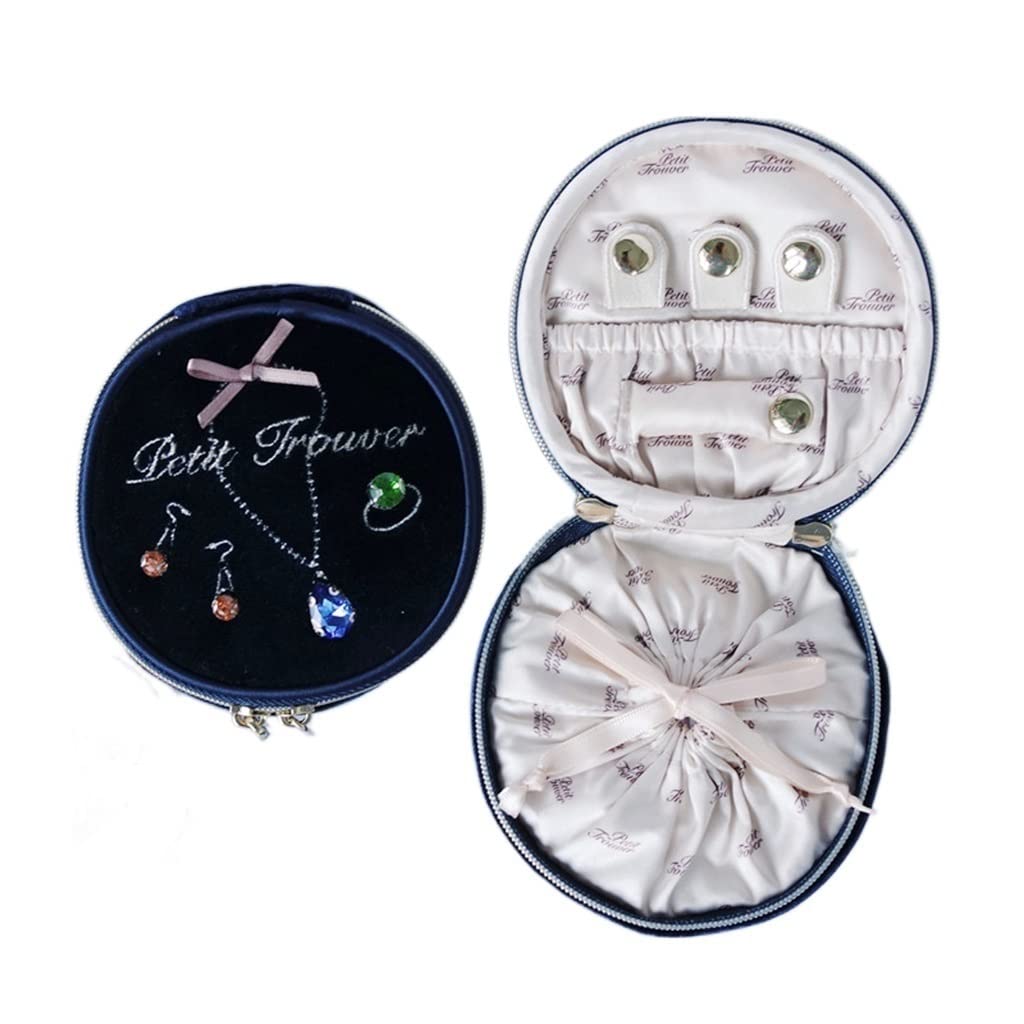 Samt Runde Schmuck Tasche Reise Tragbare Ring Ohrringe Uhr Armband Schmuck Box Schmuck Box