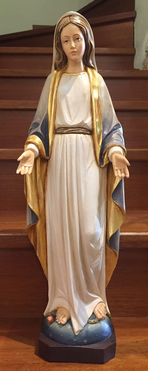 Estatua de la Virgen Envasada en Fibra de Vidrio, Altura 60 o 80 ó 100 centímetros. Fabricado en Italia (60 cm)