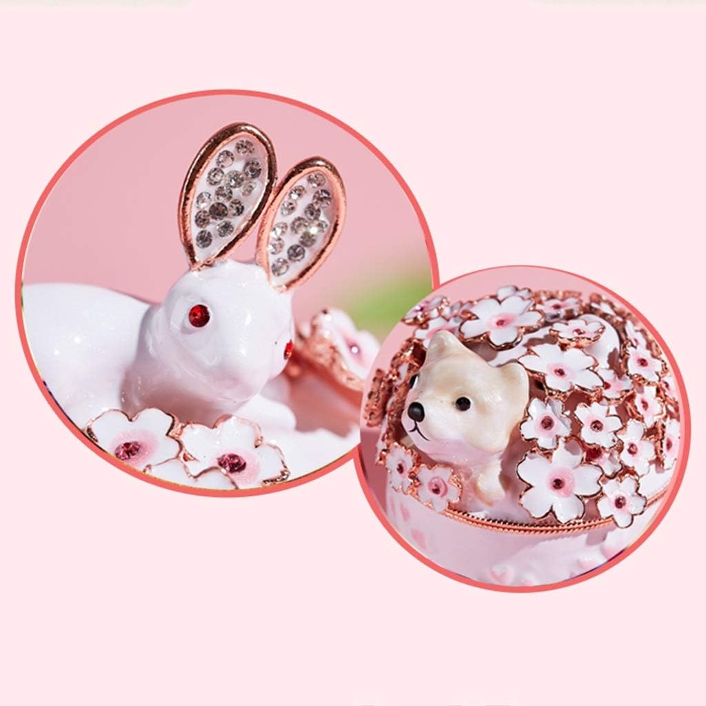 Music Box Cute Rabbit Jewelry Box for Ring/Earring Creative Heart-Shaped Music Box Home Decor Girl's Keepsake Storage Case Pink/Green Gift Wood Musical Box (Color : Castle in The Sky) image 2