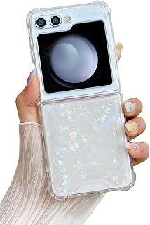 Compatible with Samsung Galaxy Z Flip 6 Case/Flip 7 FE Case Women Girls Flexible TPU Sequin Sparkle Glitter Shockproof Phone Cover (Shell Colorful)