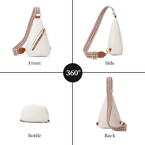 Vista 5 de seyfocnia Riñonera para mujer, riñoneras de piel sintética a la moda, bolsa cruzada pequeña