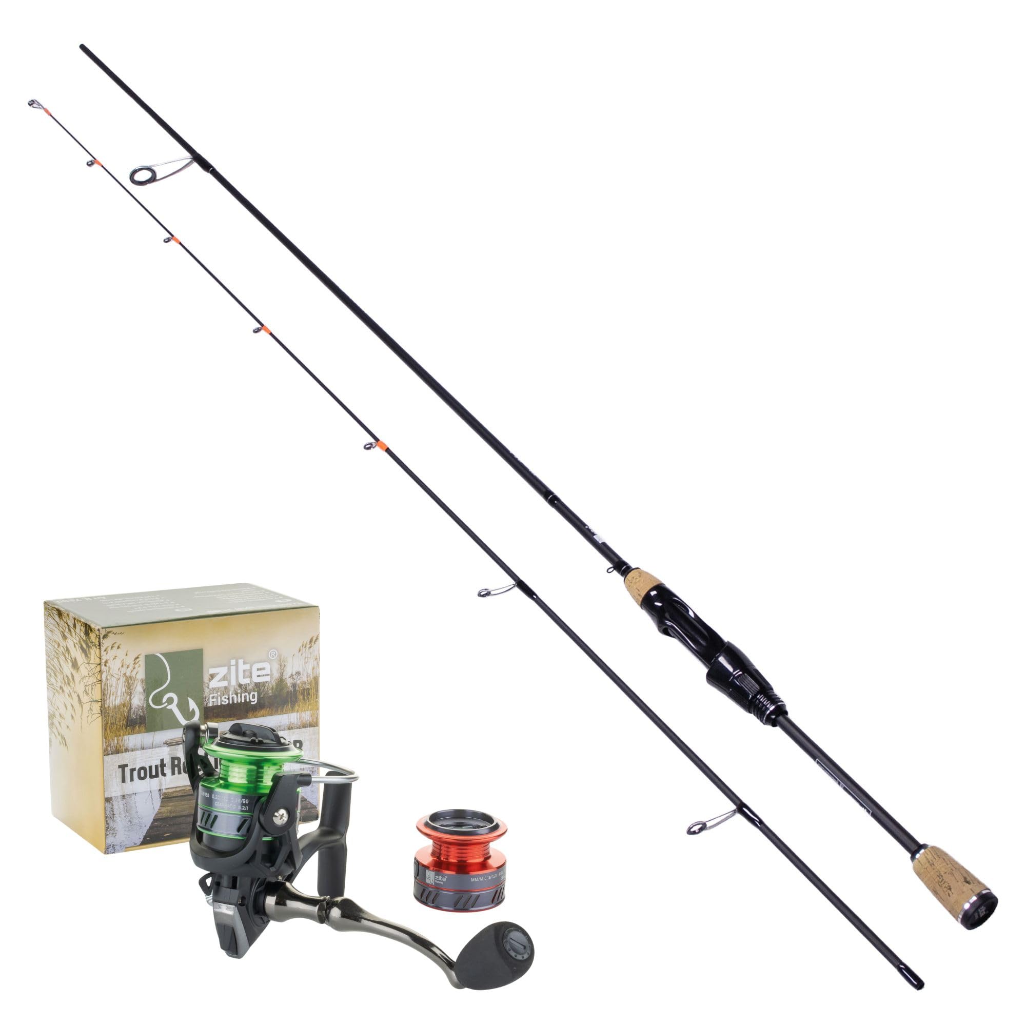 Zite Fishing Solid Strike UL Rute 200cm | Solid Tip Vollcarbon Spitze | 0,5-3g Wurfgewicht | Ultra Light Forellenrute für Gummiköder + Finesse Rigs Parabolische Aktion