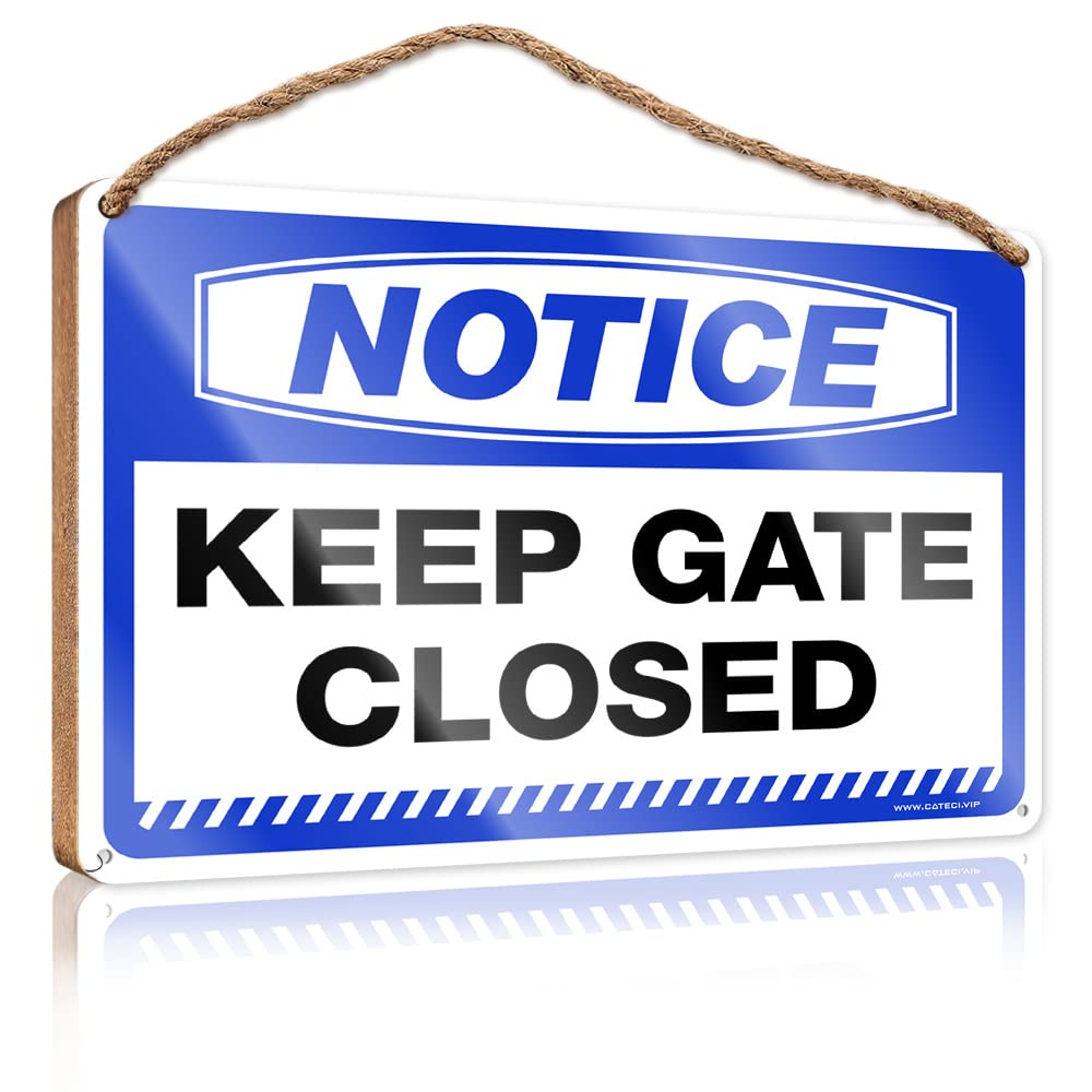 DTHA Farmhouse Bathroom Sign Notice Keep Gate Closed Wooden Sign Door Decor House Decor Clearance(15X28CM)