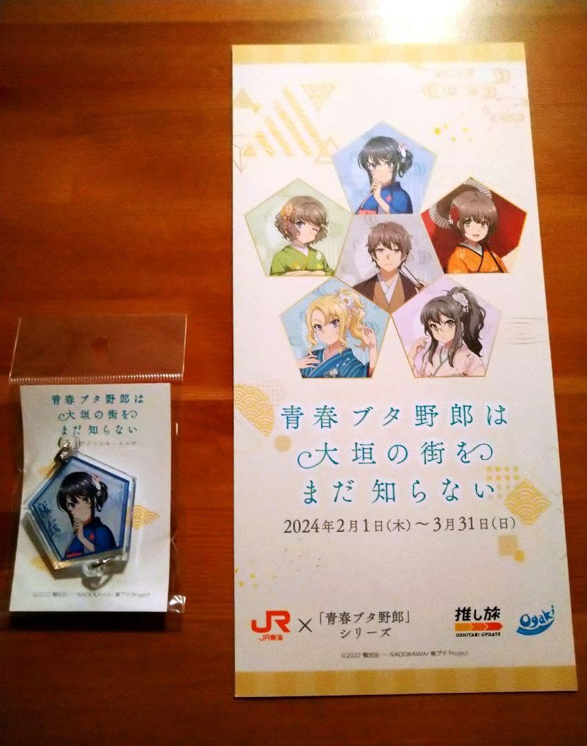 Seishun Pig Yaro wa wa Do Not Know The City Of Ogaki Yet Acrylic Key Chain Mai Sakurajima Blue Pig