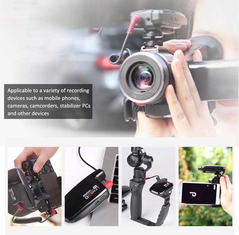 LENSGO Wireless Lavalier Microphone System, LWM-308C 30-Channel UHF Professional Omnidirectional Wireless Lapel Mic for Canon Nikon DSLR Camera Smartphone Camcorder Interview Video Recording (RX+TX)