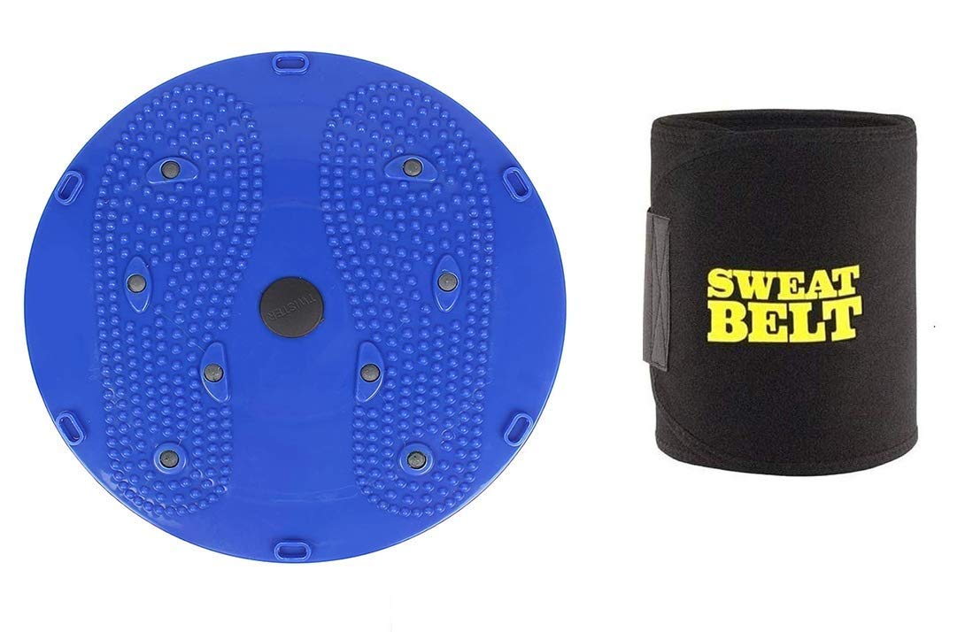 Emeret Tummy Twister with Sweat Belt- Acupressure Magnetic Disk for Figure Tone Up & Weight Loss for Men and Women (Multicolor)-image-49