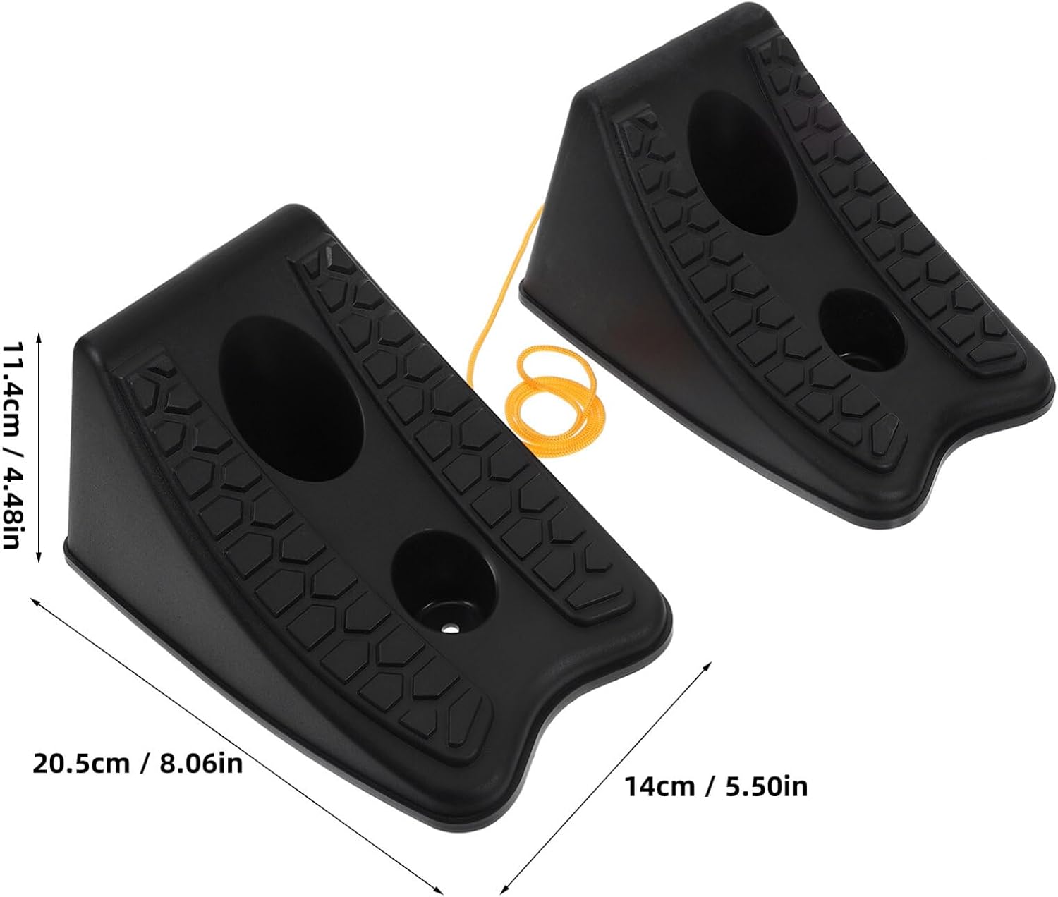 2pcs Rubber Wheel Chocks for Car and Vehicle Parking