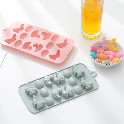 Vista 4 de Novedoso juego de moldes para confiteros de huevos y conejos, caramelos antiadherentes y chocolate para mini pastel, galletas, caramelos, gelatina