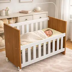 Mini Berço Infantil Nina 2 em 1 Chiqueirinho com Rodízio