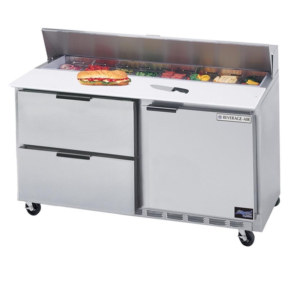 Beverage-Air Elite Series Sandwich Refrigerated Counter by Beverage Air – 17.1 cubic_feet, Stainless-Steel, Model SPED60-12-4