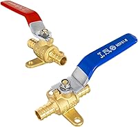 Vista 14 de Paquete de 2 válvulas de cierre PEX de 1/2 pulgada, válvulas de bola de puerto completo de giro de 1/4 pulgada, válvula de cierre de agua fría