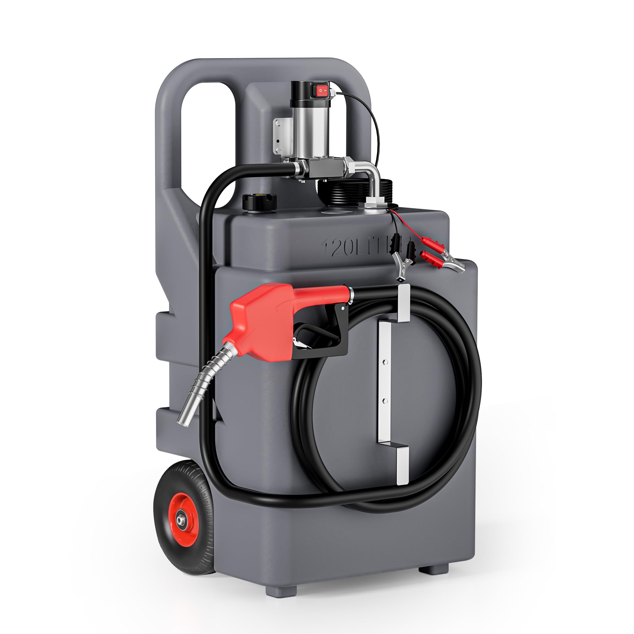 Wiltec Portable Tank 120 l with 12 V Fuel Transfer Pump 180 W 10 m Delivery Head, 2 m Suction Head, Practical Fuel Nozzle, Reliable Diesel Supply