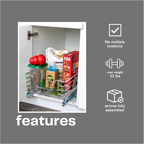 Vista 48 de Household Essentials Glidez - Organizador multiusos de acero cromado extraíble y deslizante para utensilios de cocina y utensilios para hornear