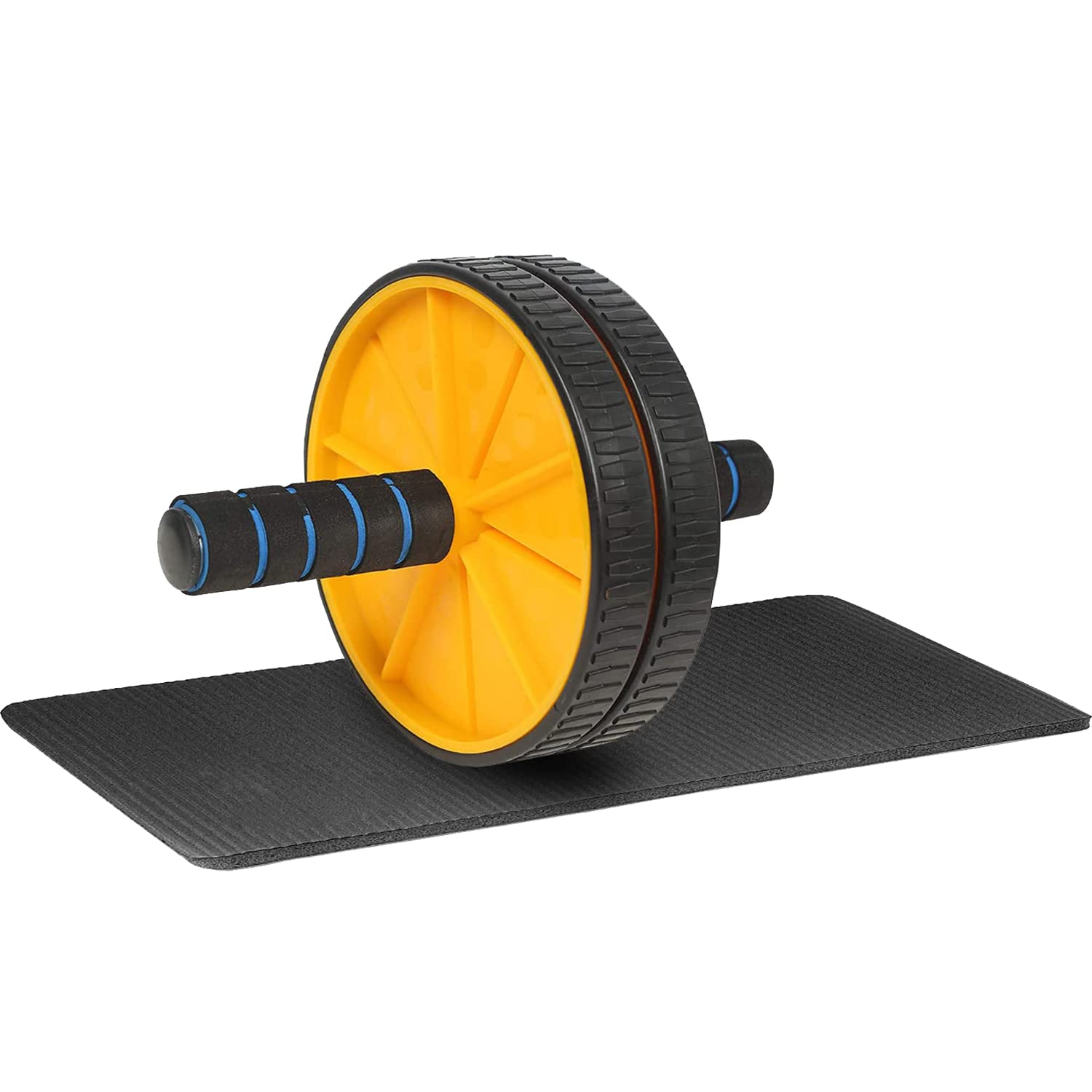 LIFESTRONGE Wide Ab Roller Wheel for Abs Workouts Home Gym Abdominal Exercise for Men and Women (6 MM Safe Knee Mat, Yellow Roller) (B0B1MGCPPR) Amazon Price History, Amazon Price Tracker