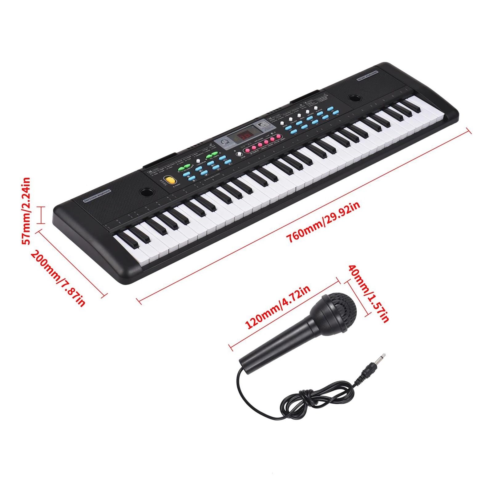 Amazon | 電子キーボード 初心者 エレクトリックピアノマイク USB 61
