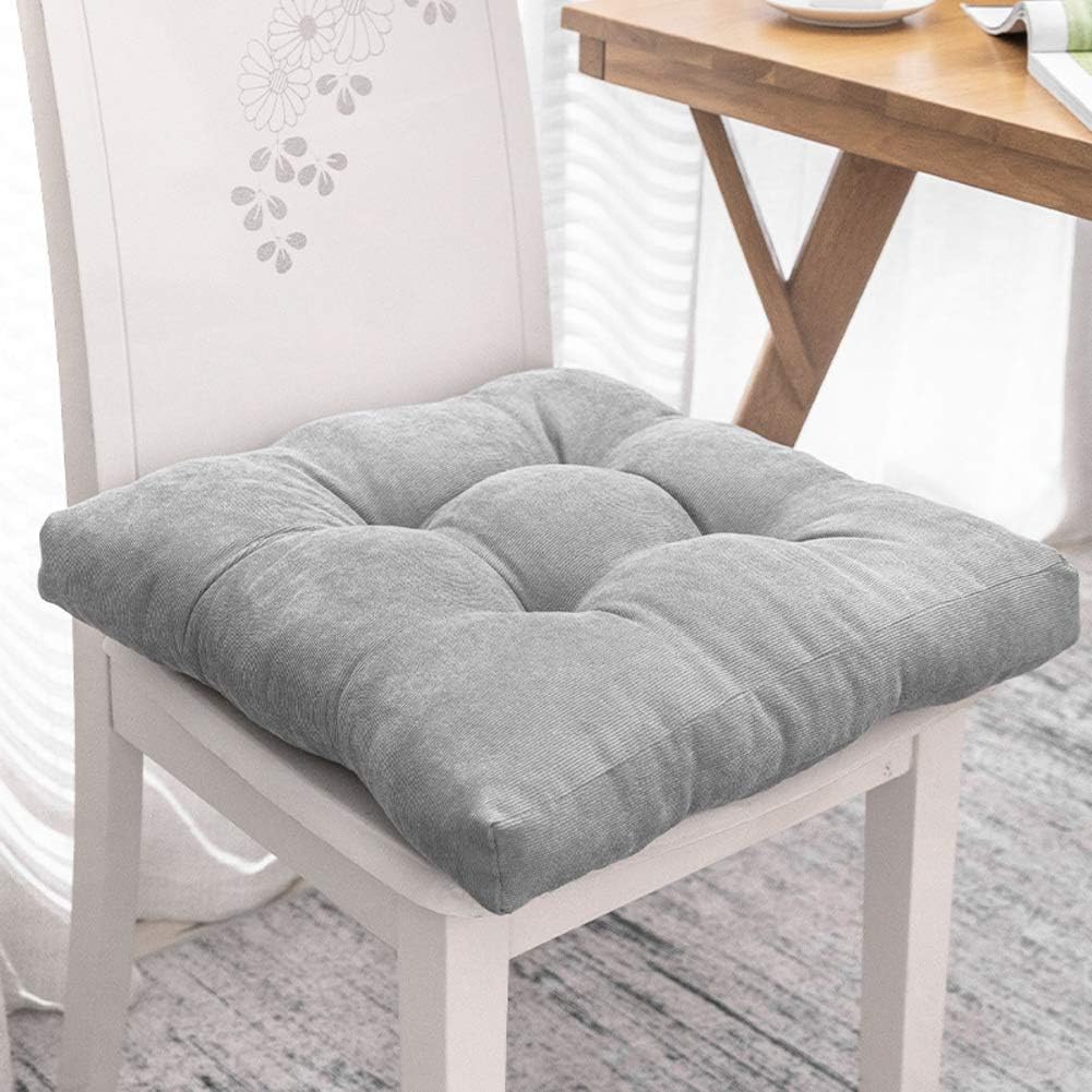 for Indoor Outdoor,Corduroy Tatami Pillow Quilted Thick Seat Cushion,Comfortable Washable Soft Floor Cushion Grey 45x45cm(18x18inch)