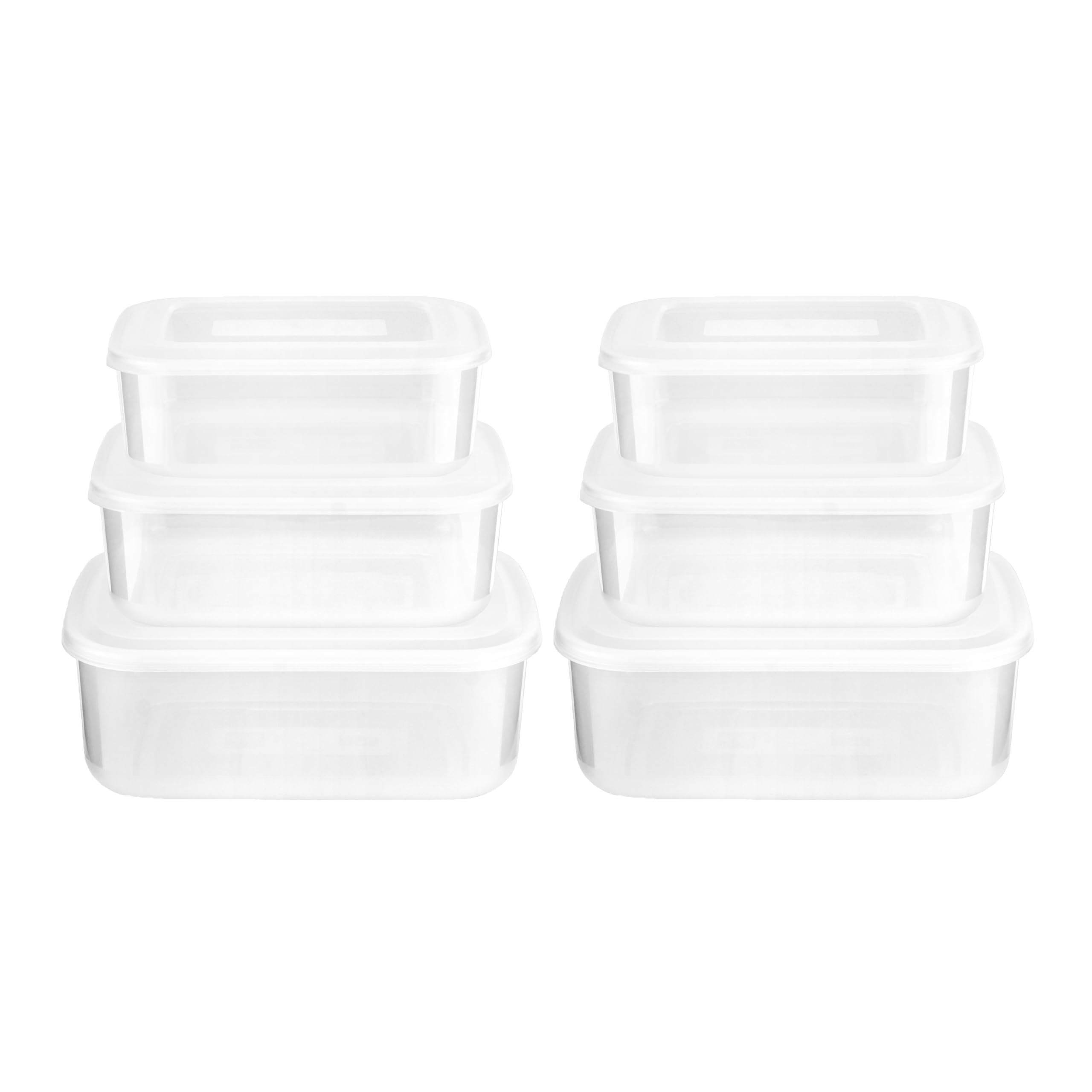 Homeshopa.com 2 Pack White Homeshopa Food Storage Containers With Lid, 2, 3 & 4.5 Litre, 3 Set, Plastic Bpa Free Airtight Containers, Stackable Nestable Reusable Meal Prep Food Lunch Boxes